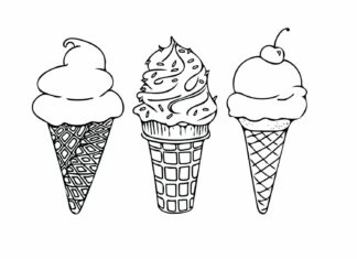 ice cream for kids coloring book to print