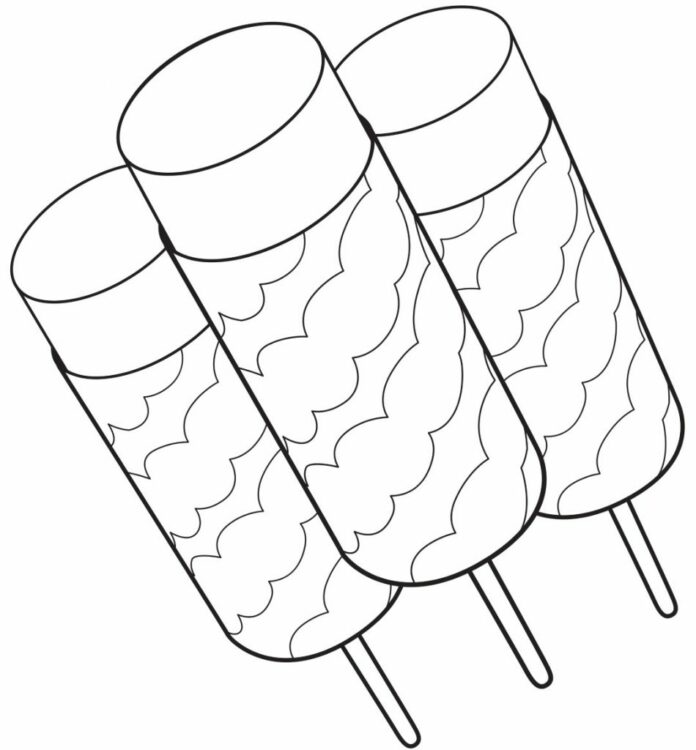 glass på en pinne som kan skrivas ut och färgläggas