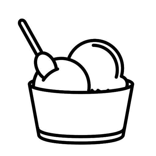 zmrzlina v poháriku na vyfarbenie k vytlačeniu