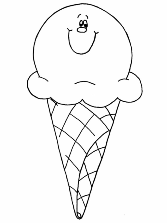 livre de coloriage de la crème glacée dans un cône à imprimer