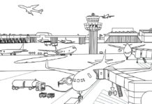 airport coloring book to print