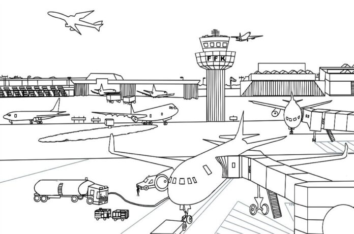 airport coloring book to print