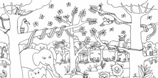 magic jungle coloring book to print