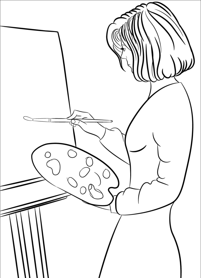 portrait painting printable coloring book