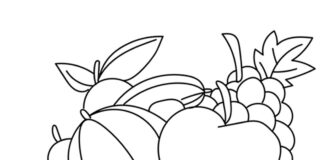 Mangoer i en frugtkurv til udskrivning