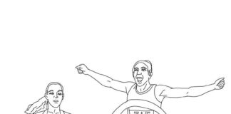 marathon running coloring book to print