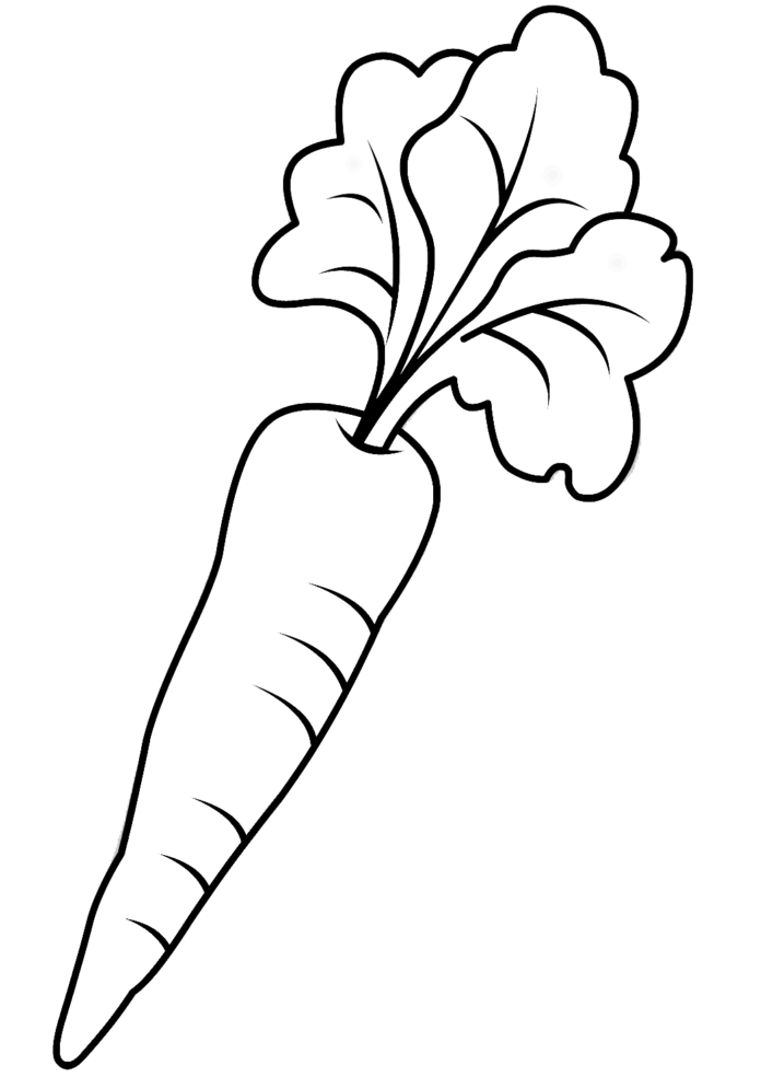 gulerødder til børn, der kan udskrives som malebog