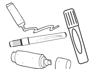 markers for school printable coloring book