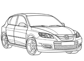 Mazda 3 omaľovánky na vytlačenie