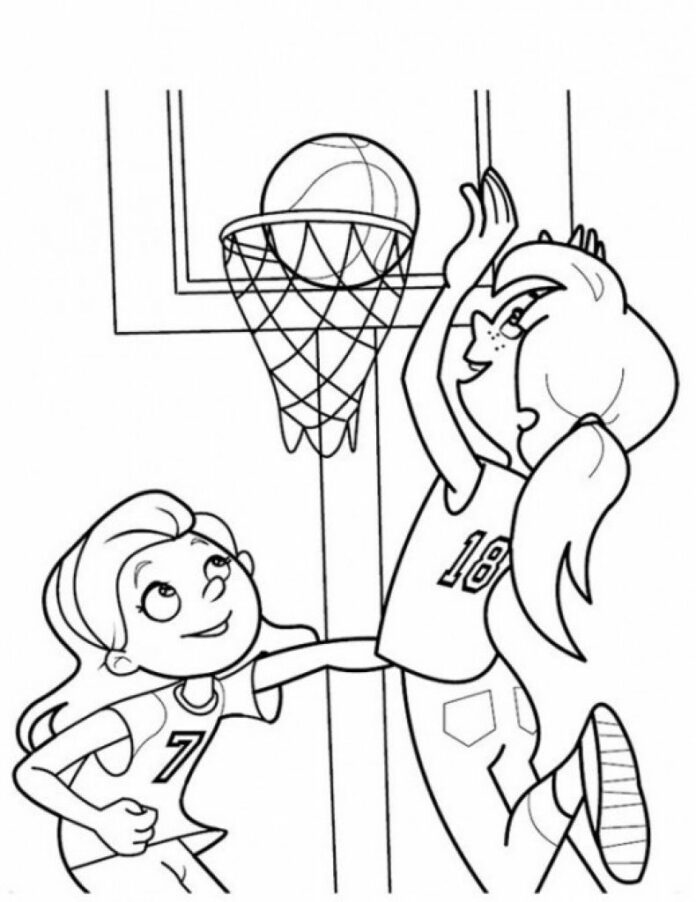 basketbalová hra k vytisknutí omalovánky