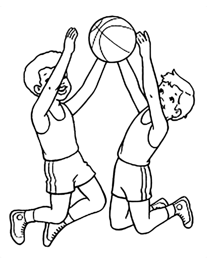 basketbalová hra k vytisknutí omalovánky