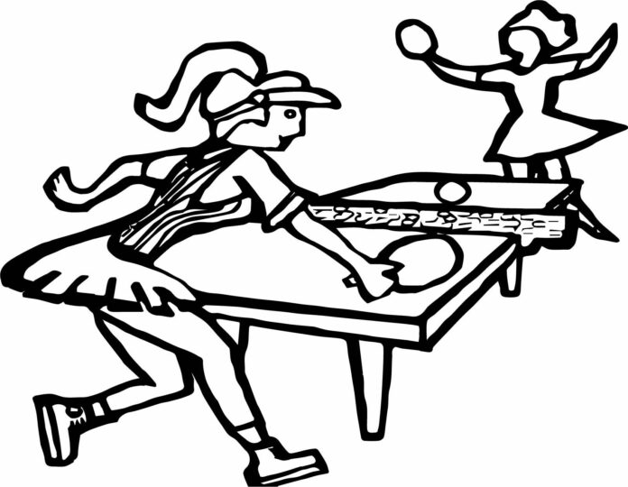 ping pong match coloring book to print