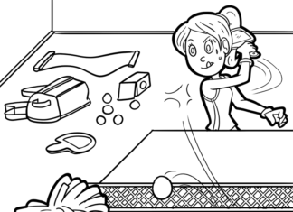 table tennis match coloring book to print