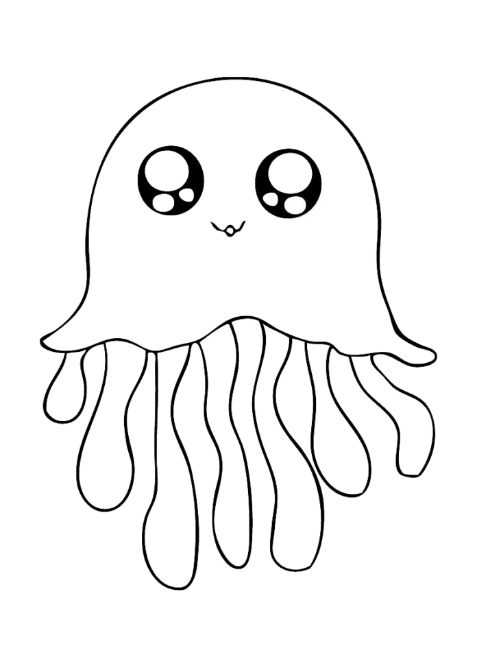 jellyfish for kids coloring book to print