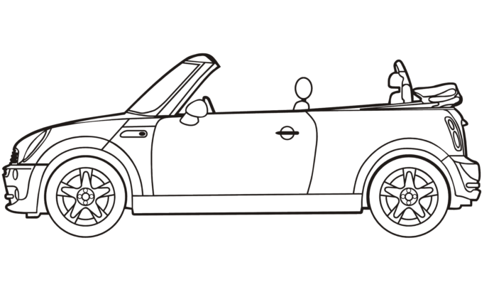 Mini Cooper Cabrio Malbuch zum Ausdrucken