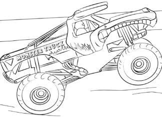 monster truck coloring book to print