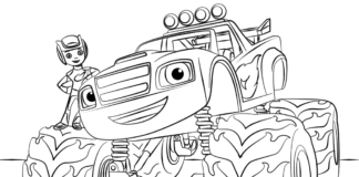 libro para colorear de monster truck shark para imprimir