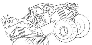 monster truck racing coloring book to print