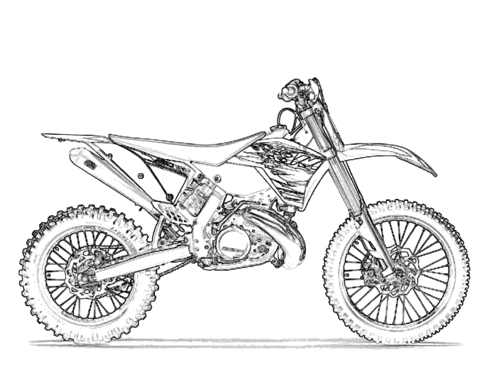 Motocross for børn - malebog til udskrivning