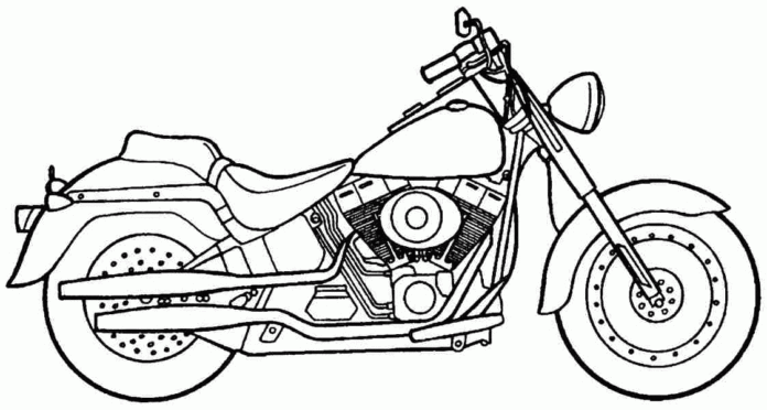 harley moottoripyörä värityskirja tulostettava