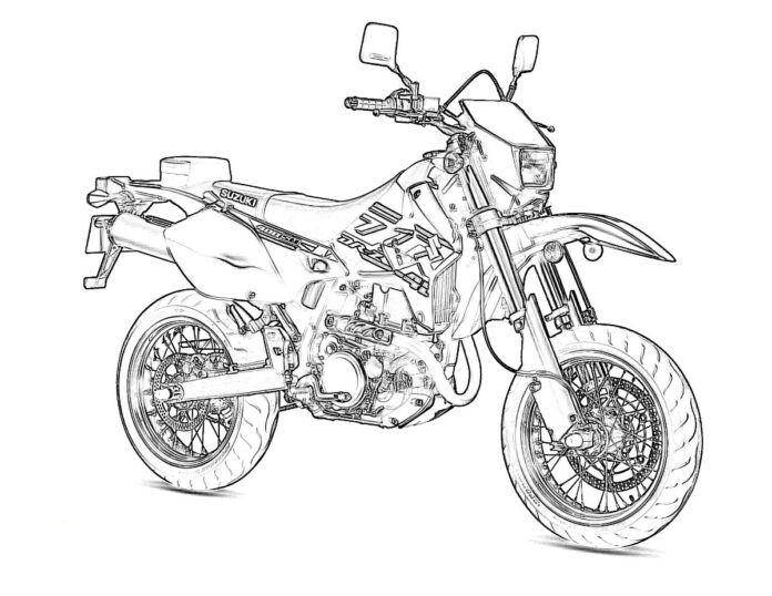 Omaľovánky na vytlačenie pre motocykel suzuki