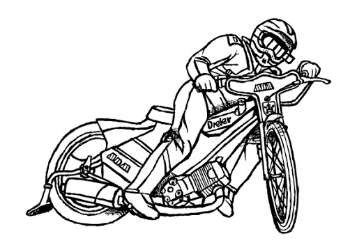 speedway motorcykel målarbok att skriva ut