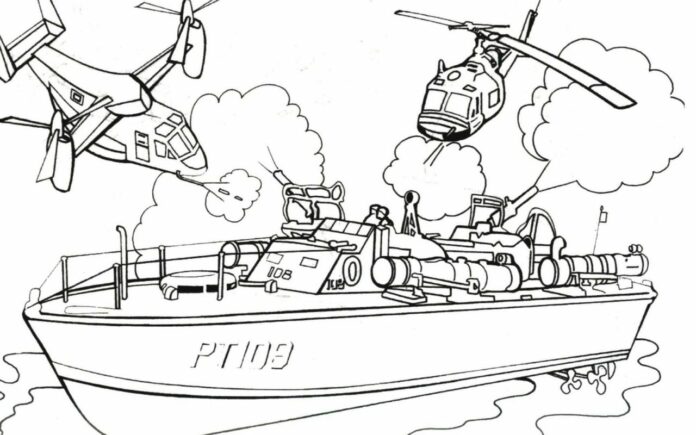police motorboat coloring book to print