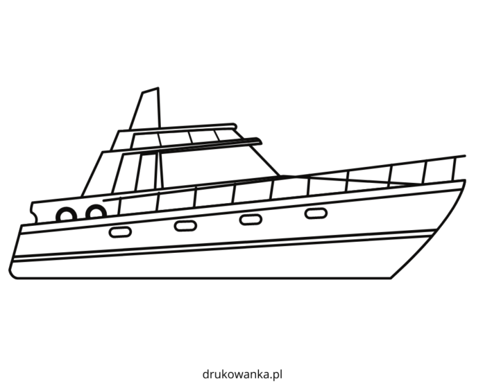 Motorboot im Hafen Malbuch zum Ausdrucken