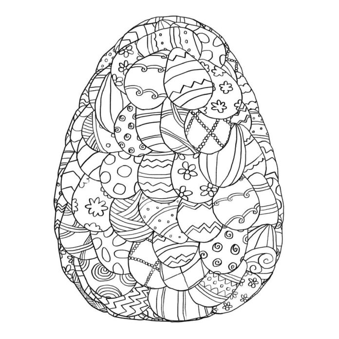 Libro para colorear de mosaicos de huevos de Pascua para imprimir