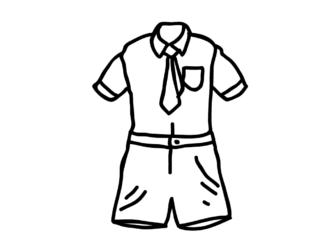 Školská uniforma pre chlapca omaľovánky na vytlačenie