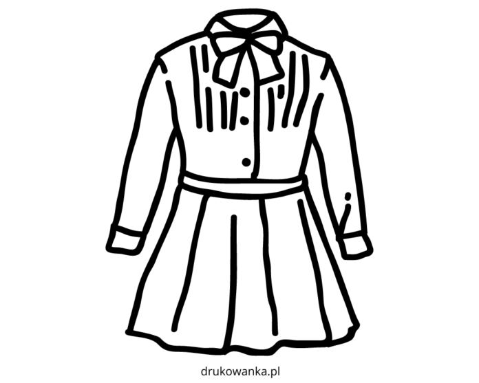 mundurek szkolny dla dziewczyny kolorowanka do drukowania