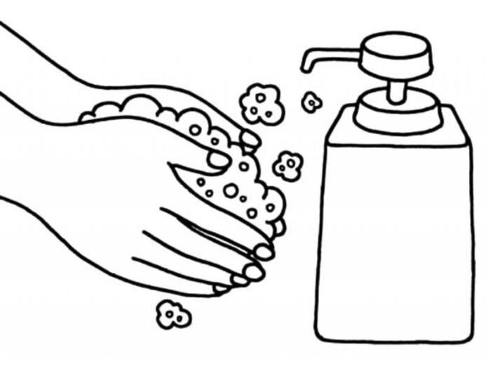 hand wash coloring page printable