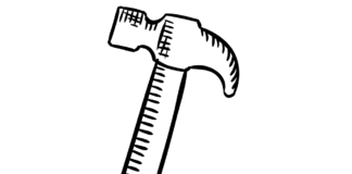 Bild eines Hammerwerkzeugs zum Drucken