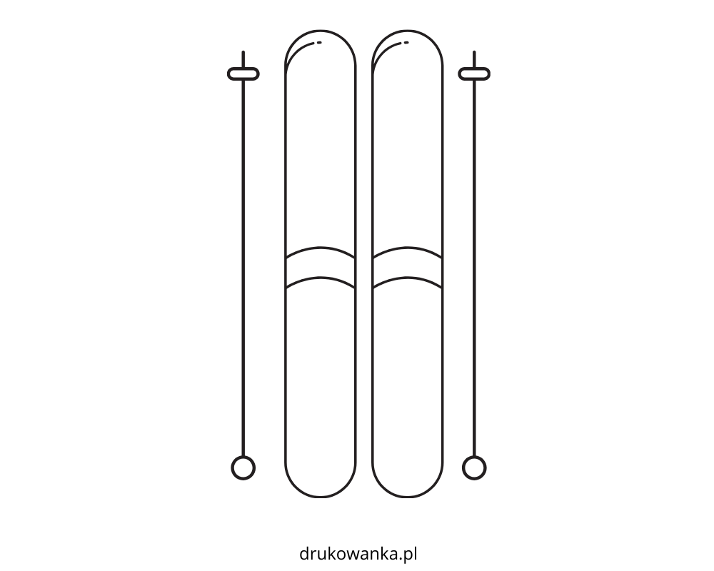 livre à colorier "ski et bâtons" à imprimer