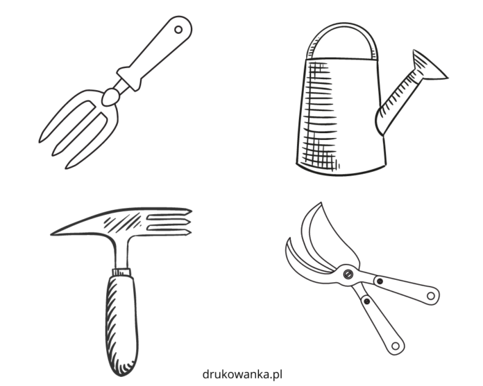 Gardening tools printable picture