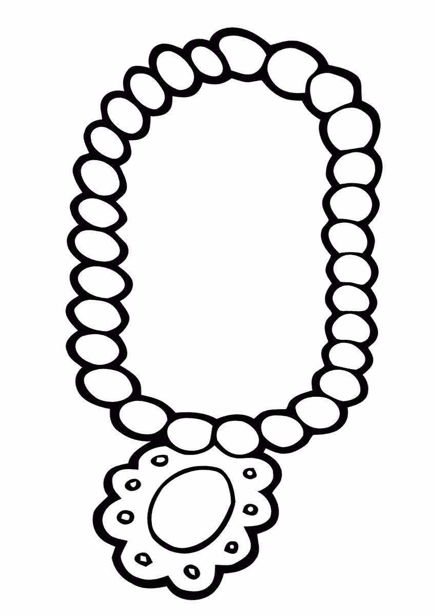 beaded necklace coloring page
