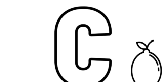 c-kirjainten oppiminen tulostettava värityskirja