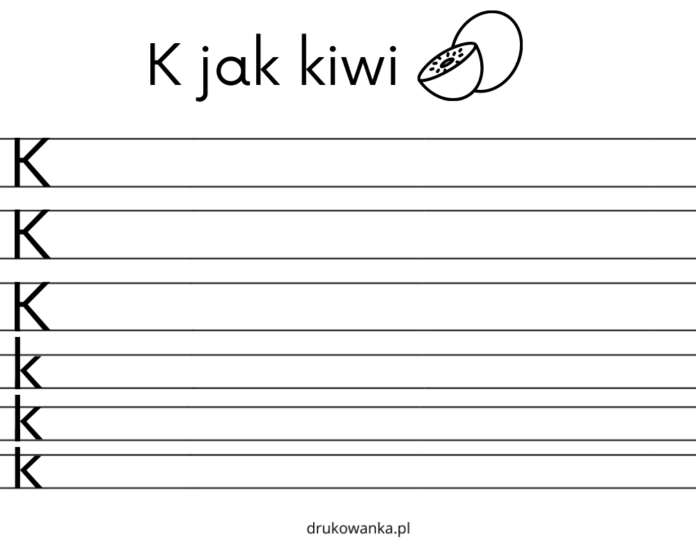 lära sig att skriva bokstaven k - en färgläggningsbok som kan skrivas ut