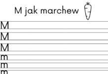 lära sig att skriva bokstaven m - en färgbok som kan skrivas ut