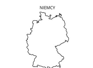 Saksan kartta värityskirja tulostettava