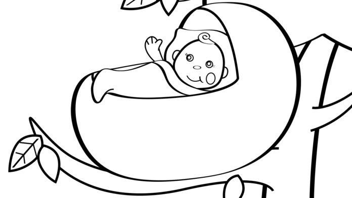 baby i barnvagn färgbok som kan skrivas ut