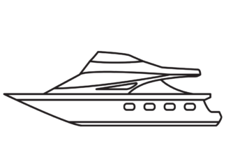 modern motorboat coloring book to print