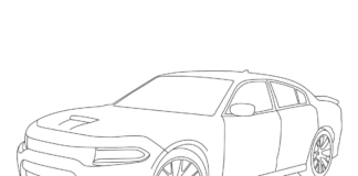 new dodge charger coloring book to print