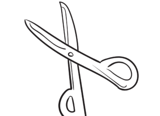 nůžky na stříhání lekce omalovánky k vytištění