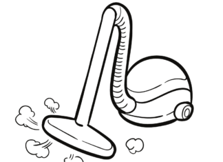 cleaning vacuum cleaner coloring book to print