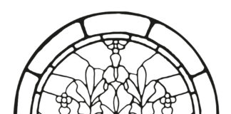 stained glass window coloring book to print