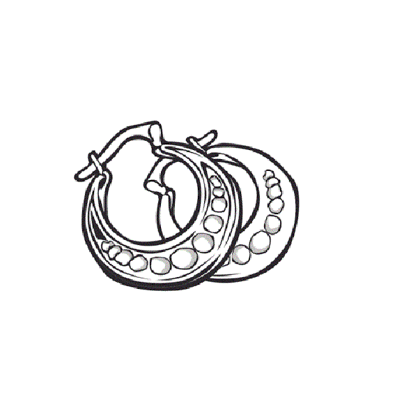 round earrings coloring book to print
