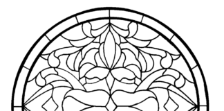 round stained glass coloring book to print