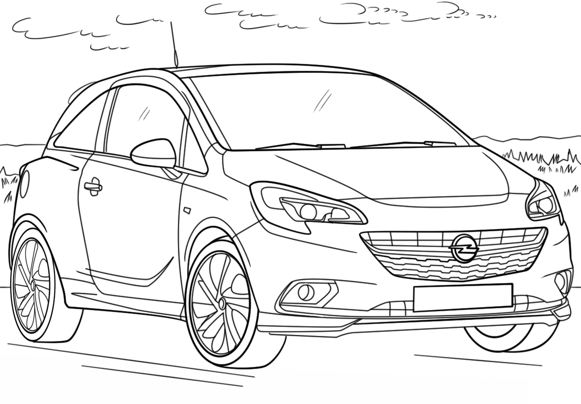 Opel corsa coloring book to print and online