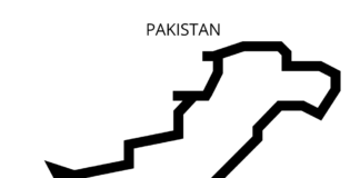 mapa Pákistánu omalovánky k vytisknutí